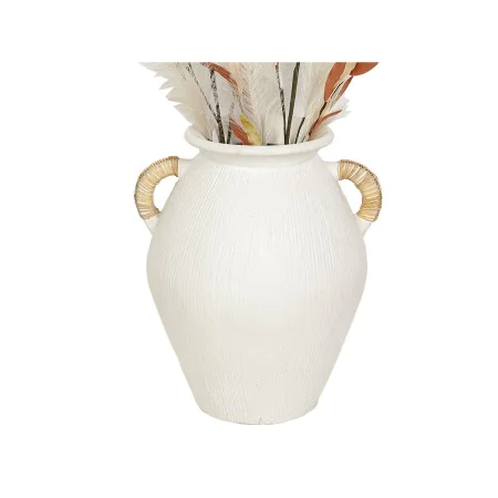 Vase Romimex Blanc Rotin Terre cuite 30 x 40 x 30 cm Avec des poignées de Romimex, Vases - Réf : D1618673, Prix : 68,95 €, Re...