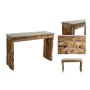 Console Romimex Naturel verre bois de teck 120 x 75 x 35 cm de Romimex, Tables - Réf : D1618829, Prix : 381,16 €, Remise : %