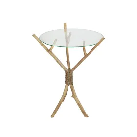 Side table Romimex Natural Glass Teak 45 x 60 x 45 cm by Romimex, Tables - Ref: D1618830, Price: 100,59 €, Discount: %