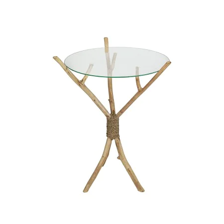 Table d'appoint Romimex Naturel verre bois de teck 45 x 60 x 45 cm de Romimex, Tables - Réf : D1618830, Prix : 111,05 €, Remi...