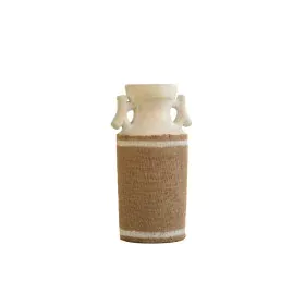 Vaso Romimex Bianco Tela di iuta Ceramica 15 x 40 x 15 cm di Romimex, Vasi - Rif: D1618850, Prezzo: 65,34 €, Sconto: %