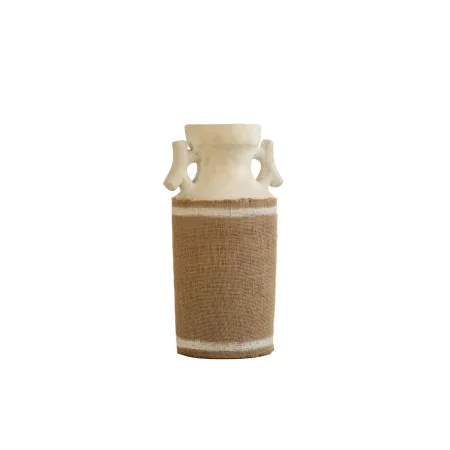 Vase Romimex White Sackcloth Ceramic 15 x 40 x 15 cm by Romimex, Vases - Ref: D1618850, Price: 65,34 €, Discount: %