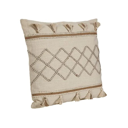 Cushion Romimex Cream Tassels 45 x 8 x 45 cm Embroidery by Romimex, Cushions - Ref: D1618881, Price: 31,91 €, Discount: %