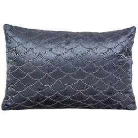 Cojín Romimex Azul oscuro Terciopelo 45 x 10 x 30 cm Bordado de Romimex, Cojines - Ref: D1618919, Precio: 25,03 €, Descuento: %