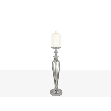 Candleholder Romimex Silver Metal Glass 16 x 50 x 16 cm by Romimex, Candelabras and candle holders - Ref: D1618956, Price: 63...