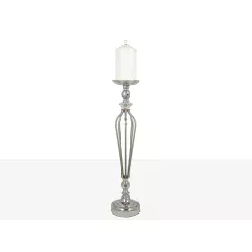 Candleholder Romimex Silver Metal Glass 16 x 57 x 16 cm by Romimex, Candelabras and candle holders - Ref: D1618957, Price: 68...