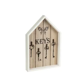 Key rack Romimex White Natural MDF Wood 18 x 27 x 3 cm by Romimex, Key Hooks - Ref: D1618973, Price: 15,80 €, Discount: %