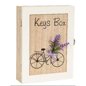 Key cupboard Romimex White MDF Wood 21 x 26 x 6 cm Bicycle by Romimex, Cupboards and shelving - Ref: D1619007, Price: 16,43 €...