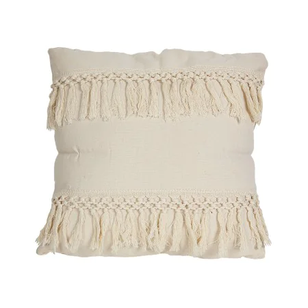 Coussin Romimex Blanc Avec franges 45 x 10 x 45 cm de Romimex, Coussins - Réf : D1619192, Prix : 16,79 €, Remise : %