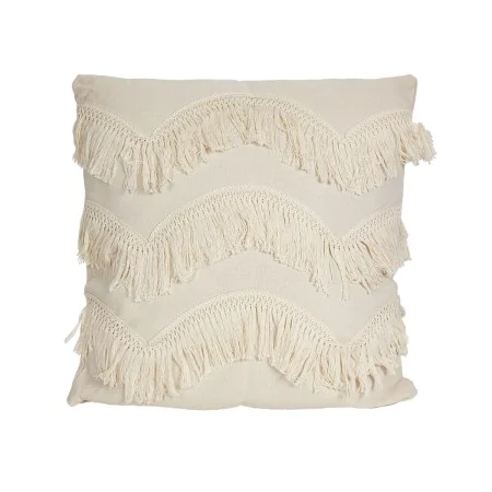 Coussin Romimex Blanc Avec franges 45 x 10 x 45 cm de Romimex, Coussins - Réf : D1619208, Prix : 20,55 €, Remise : %