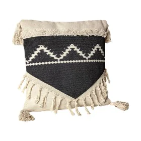 Coussin Romimex Noir Crème Avec franges 45 x 10 x 45 cm de Romimex, Coussins - Réf : D1619212, Prix : 21,04 €, Remise : %