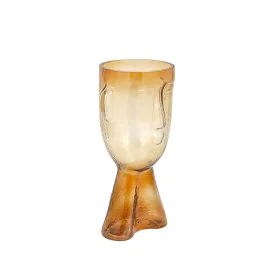 Vaso Romimex Âmbar Vidro Face 16 x 32 x 16 cm de Romimex, Jarrões - Ref: D1619275, Preço: 21,59 €, Desconto: %