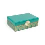 Jewelry box Romimex Turquoise Golden Velvet Glass 22 x 8 x 14 cm by Romimex, Boxes - Ref: D1619360, Price: 39,48 €, Discount: %