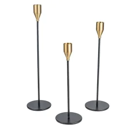 Set de Portavelas Romimex Dorado Metal 32 x 4 x 12 cm 3 Piezas de Romimex, Candelabros y portavelas - Ref: D1619415, Precio: ...