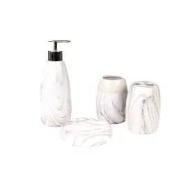 Bath Set Romimex White Grey Ceramic 12 x 34 x 12 cm 4 Pieces by Romimex, Bathroom Accessory Sets - Ref: D1619502, Price: 24,5...