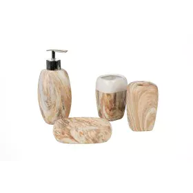 Set da Bagno Romimex Bianco Beige Ceramica 12 x 34 x 12 cm 4 Pezzi di Romimex, Set di accessori per il bagno - Rif: D1619503,...