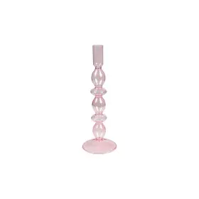 Candleholder Romimex Pink Glass 9 x 27 x 9 cm by Romimex, Candelabras and candle holders - Ref: D1619541, Price: 13,09 €, Dis...