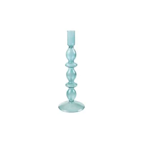 Bougeoir Romimex Bleu verre 9 x 27 x 9 cm de Romimex, Bougeoirs et chandeliers - Réf : D1619544, Prix : 12,84 €, Remise : %