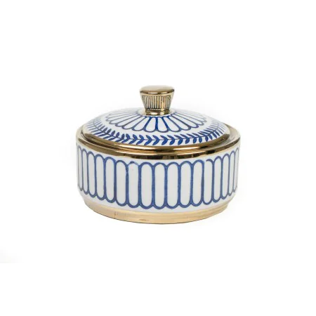 Caja Decorativa Romimex Azul Blanco Porcelana 15 x 11 x 15 cm de Romimex, Cajas - Ref: D1619563, Precio: 32,91 €, Descuento: %