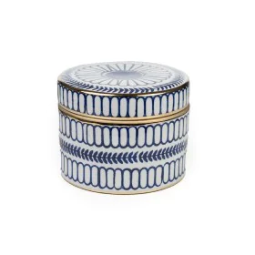 Caja Decorativa Romimex Azul Blanco Porcelana 18 x 13 x 18 cm de Romimex, Cajas - Ref: D1619564, Precio: 36,86 €, Descuento: %