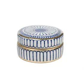 Caja Decorativa Romimex Azul Blanco Porcelana 15 x 7 x 15 cm de Romimex, Cajas - Ref: D1619565, Precio: 33,59 €, Descuento: %