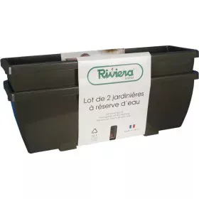 Maceta Riss RIV3580796587765 Gris Resina Rectangular (2 Unidades) de Riss, Macetas para flores - Ref: S7196256, Precio: 49,36...