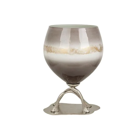 Vaso Romimex Grigio Argentato Vetro Alluminio 28 x 43 x 30 cm di Romimex, Vasi - Rif: D1619710, Prezzo: 205,00 €, Sconto: %