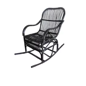 Fauteuil à Bascule Romimex Noir Rotin 55 x 105 x 90 cm de Romimex, Chaises - Réf : D1619747, Prix : 192,57 €, Remise : %