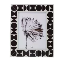 Photo frame Romimex White Black Glass 15 x 20 x 1 cm by Romimex, Table and wall frames - Ref: D1619800, Price: 16,61 €, Disco...