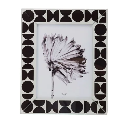 Cadre photo Romimex Blanc Noir verre 15 x 20 x 1 cm de Romimex, Cadres muraux et de table - Réf : D1619800, Prix : 16,29 €, R...