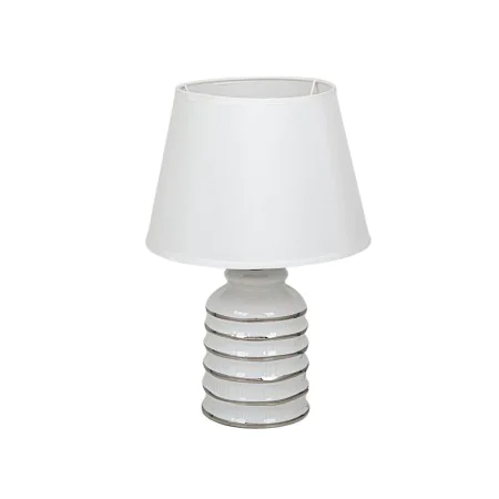 Lampada da tavolo Romimex Bianco Argentato Ceramica 11 x 34 x 11 cm di Romimex, Lampade da tavolo e abat-jour - Rif: D1619837...