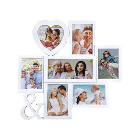 Photo frame Romimex White PVC 46 x 46 x 2 cm Multiple by Romimex, Table and wall frames - Ref: D1619866, Price: 17,52 €, Disc...