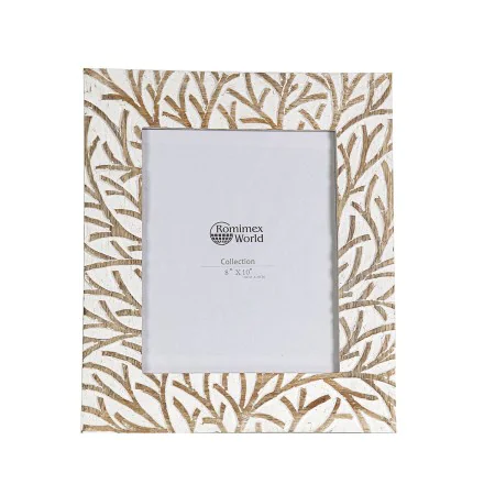 Cadre photo Romimex Blanc Naturel Bois de manguier Bois MDF 20 x 25 x 2 cm de Romimex, Cadres muraux et de table - Réf : D161...