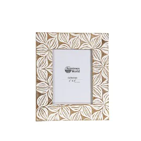 Cadre photo Romimex Blanc Naturel Bois de manguier Bois MDF 15 x 20 x 2 cm de Romimex, Cadres muraux et de table - Réf : D161...