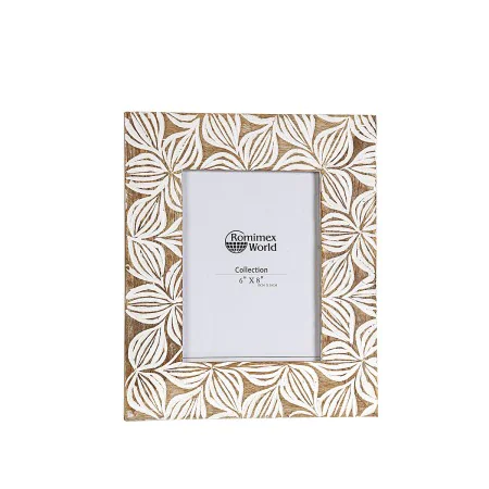 Cadre photo Romimex Blanc Naturel Bois de manguier Bois MDF 15 x 20 x 2 cm de Romimex, Cadres muraux et de table - Réf : D161...