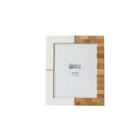 Cadre photo Romimex Marron Bois Résine Laiton 27 x 32 x 3 cm de Romimex, Cadres muraux et de table - Réf : D1620017, Prix : 3...