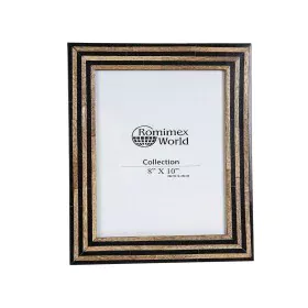 Photo frame Romimex Black Beige Resin MDF Wood 26 x 31 x 2 cm by Romimex, Table and wall frames - Ref: D1620027, Price: 52,79...