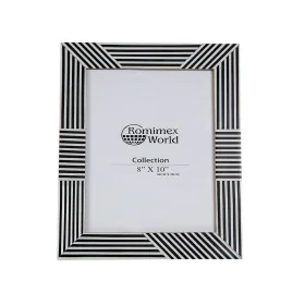 Photo frame Romimex White Black Resin MDF Wood 26 x 31 x 2 cm by Romimex, Table and wall frames - Ref: D1620030, Price: 50,90...