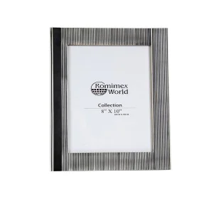 Photo frame Romimex White Black Resin MDF Wood 26 x 31 x 2 cm by Romimex, Table and wall frames - Ref: D1620033, Price: 48,42...