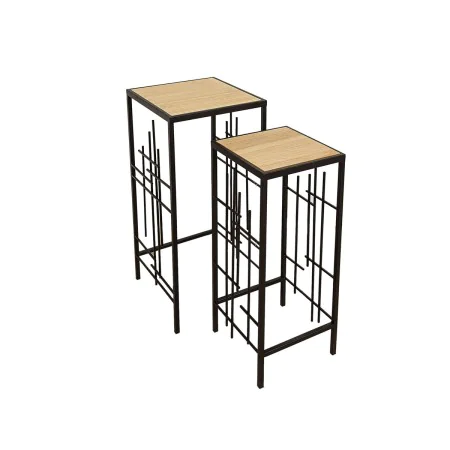 Ensemble de tables Romimex Noir black Bois Métal 2 Pièces de Romimex, Tables - Réf : D1620054, Prix : 153,63 €, Remise : %