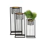 Set of Planters Romimex White Black Metal With support (3 Pieces) by Romimex, Cachepots - Ref: D1620118, Price: 262,16 €, Dis...