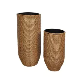 Set of Planters Romimex Natural wicker (2 Pieces) by Romimex, Cachepots - Ref: D1620128, Price: 107,59 €, Discount: %