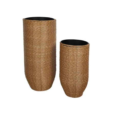 Set of Planters Romimex Natural wicker (2 Pieces) by Romimex, Cachepots - Ref: D1620128, Price: 97,45 €, Discount: %