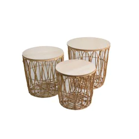 Set de mesas Romimex Natural Mimbre 3 Piezas de Romimex, Mesas - Ref: D1620141, Precio: 140,87 €, Descuento: %