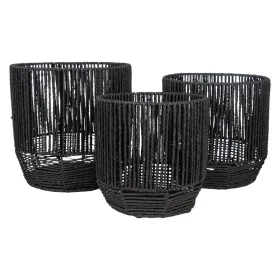 Set of Planters Romimex Black Rope (3 Pieces) by Romimex, Cachepots - Ref: D1620157, Price: 50,88 €, Discount: %