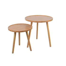 Set di tavoli Romimex Naturale Legno 2 Pezzi di Romimex, Tavoli - Rif: D1620163, Prezzo: 96,68 €, Sconto: %