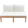 Garden sofa Alma White Brown Acacia 124 x 70 x 77,5 cm by BigBuy Home, Sofas - Ref: S7198726, Price: 177,53 €, Discount: %