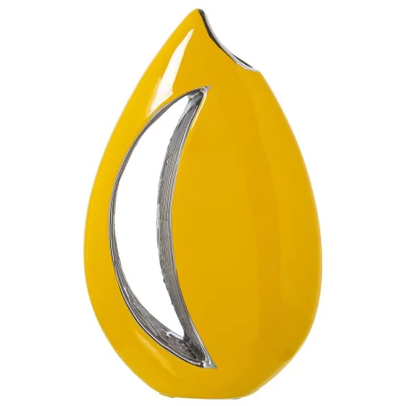 Vase Alexandra House Living Jaune Argenté Céramique 8 x 17 x 27 cm de Alexandra House Living, Vases - Réf : D1620797, Prix : ...