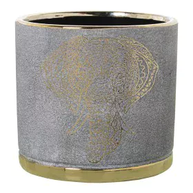 Plantador Alexandra House Living Cinzento Dourado Cerâmica Elefante 18 x 18 x 15 cm de Alexandra House Living, Vasos - Ref: D...