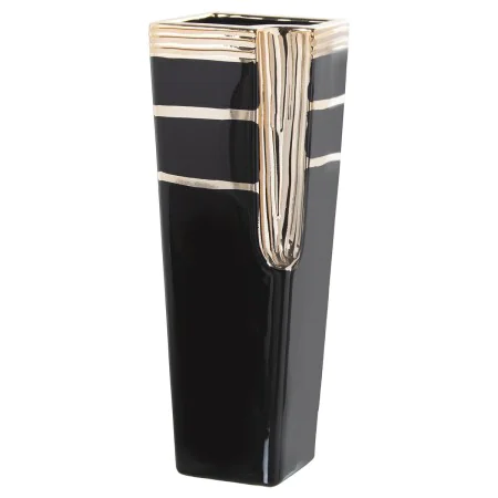 Vase Alexandra House Living Black Golden Ceramic 13 x 13 x 32 cm by Alexandra House Living, Vases - Ref: D1620871, Price: 36,...